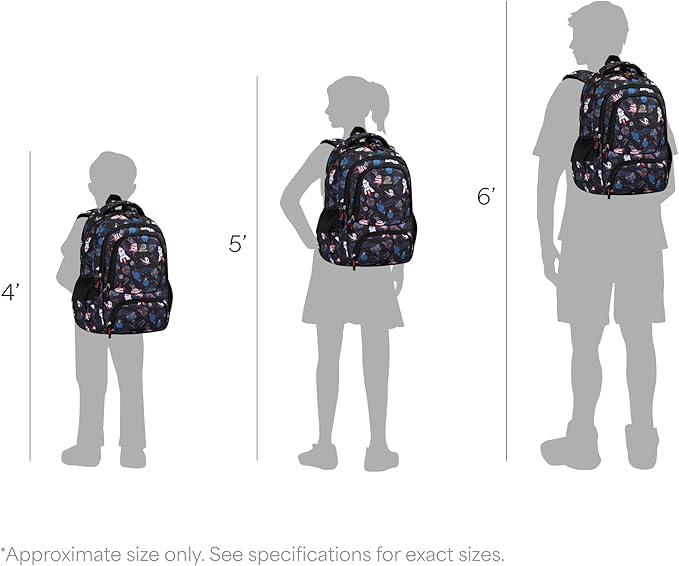 Kids Backpack - Astro Black | Durable Elementary School Bag for Boys | 17" Tall | 24L Capacity