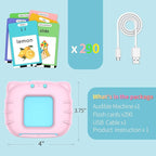 580 Pre-K Sight Words Talking Flash Cards with Dolch Words,Letters/Number Flash Cards 1-100 Kindergarten, Pocket Speech Toys, Educational Learning Gifts for 3 4 5 6 Year Old Girls, Pink