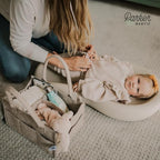 Parker Baby Co. Diaper Caddy - Nursery Storage Bin and Car Organizer for Diapers and Baby Wipes - Oatmeal, Large