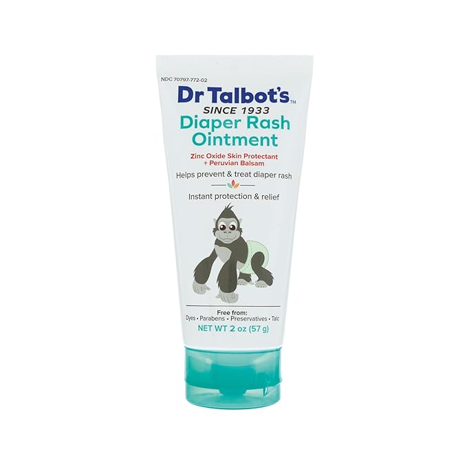 Dr. Talbot's Baby Diaper Rash Ointment - 2 oz - Zinc Oxide Skin Protectant with Peruvian Balsam - Treats and Prevents Rash
