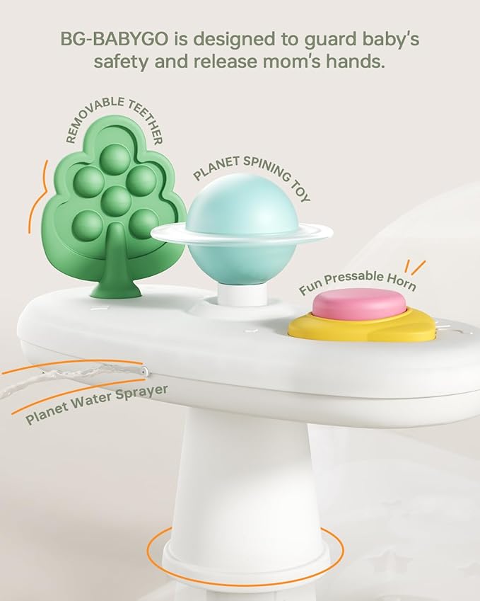 Baby Bath Seat for Babies 6 Months & Up Bath Seats for Babies Sitting Up Non-Slip Infant Bathtub Chair with Suction Cups & Water Thermometer for Toddlers Sitting Up, Easy to Clean (Gray)