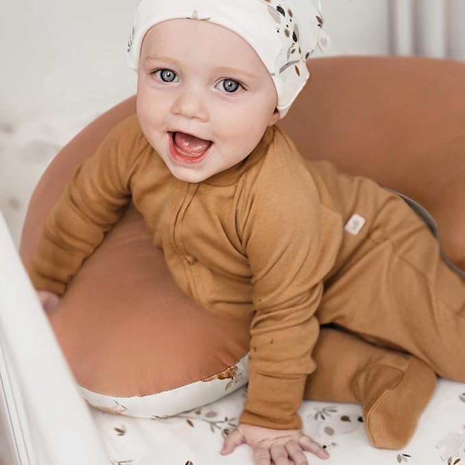 GRSSDER Reversible Nursing Pillow Cover, Ultra Soft Stretchy Minky Removable Nursing Covers Fitted for Breastfeeding Pillows Snug and Safe, Elk