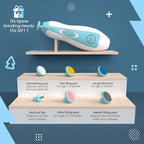 BİDO Baby Nail Trimmer File Electric-Safe Baby Nail Clippers,Manicure Kit for Newborn Toddler and Kids,12 Grinding Heads and LED Light, Pink or Blue (Blue)