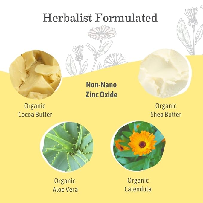 Earth Mama Baby Face Mineral Sunscreen Stick SPF 40 | Non-Nano Zinc, Natural Water Resistant Sun Cream for Babies, Kids & Adults 0.74-Ounce, 3-Pack