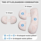 Pregnancy Pillow - Adjustable Maternity Support for Back & Belly, Multi-Use Body Pillow with Soft Cover, Must-Have for Pregnancy