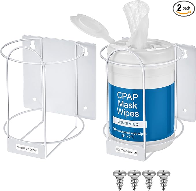 Maxcheck 2 Pack Wipes Holders Wall Brackets, Cleaning Wipes and Diapers Container Organizer Dispenser for Hospital, Kitchen, Bathroom, Offices, Home and Public Restrooms(White)