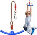 Ninja Swing-Twister 360° Spin Handle: Kids Slackline Accessories & Swing Attachment - Activate Ninja Powers with Epic Twist-Spin Flips! (Blue - Backyard/Playground Hang Toy)