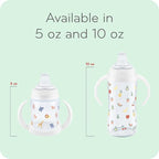 NUK Learner Cup, 8+ Months, Fun Fruits and Animals, Amazon Exclusive Collection, 10 Oz, Pack of 2, BPA-Free, Soft Spout, Spill Proof Sippy Cup