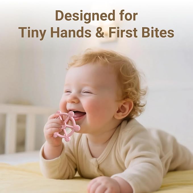 3 Packs Baby Teething Toy for 3-6 6-12 Months - Baby Teether Chew Infant Toys 3-6 Months Soft Silicone Hand Teethers for Babies 24 Months,Easy to Grasp Teething Relief Stocking Stuffers