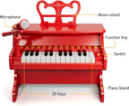 Kids Keyboard Piano for Kids - Upgraded Red Digital Musical Keyboard Piano Instrument Toys for 2 3 4 5 6 7 Years Old Beginners Educational Instruments Birthday Gift for Girls and Boys