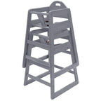 Wooden High Chair for Baby & Toddler – Restaurant-Style Stackable HighChair with Commercial Grade Solid Wood for Dining Table & Kitchen – Compact & Portable Design for Home & Restaurant Use - Gray