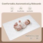 Baby Bassinets Bedside Sleeper - Portable Pine Wood Bedside Bassinet,6 Heights Small Mini Crib with Mattress,Space-Saving Design Baby Crib for Newborns 0-12 Months,Unpainted