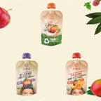 AMA TIME Organic Baby Food Pouches Variety Pack (12 Count, 8 Flavors) | Stage 1+ Fruit & Veggie Puree | Non-GMO Allergen-Free No Added Sugar | BPA-Free Pouches for Baby Led Weaning & Toddlers