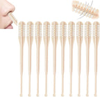 10 Pcs 2-in-1 Nasal Hair Cutter, Double Sided Nose Hair Knife, Nostril Hair Remover Tool, Portable Manual 360° Rotating Nose Hair Trimmer with Ear Picker for Women Men