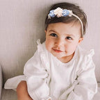 Baby Girl Nylon Headbands Flower Hair Bows Accessories-Elastic Hair Band Crown Handmade FLoral Wraps Birthday Gifts for Girls Newborn Infant Toddler 3Pcs