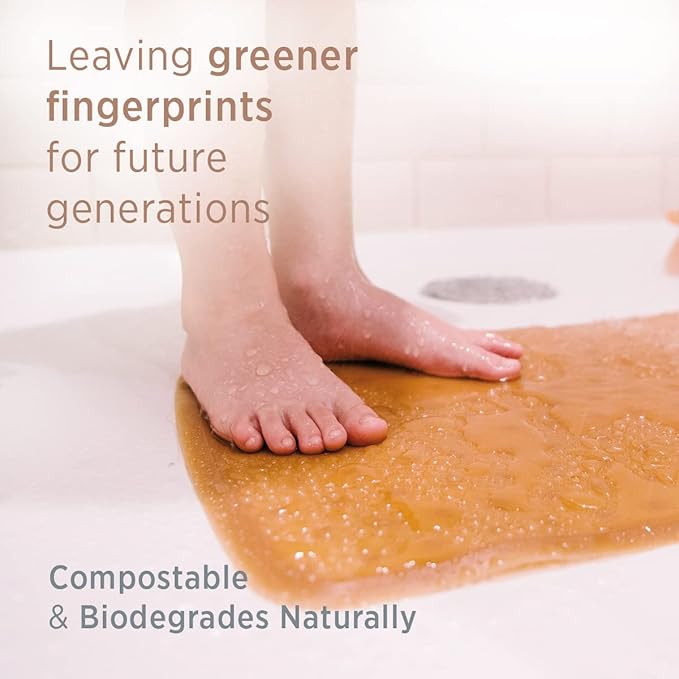 HEVEA Baby & Toddler Bath Mat - 100% Natural Rubber Non Slip Bathtub Mat for Baby - Upcycled, Danish Design - Safe & Sustainable Bathroom Essential (Marble)