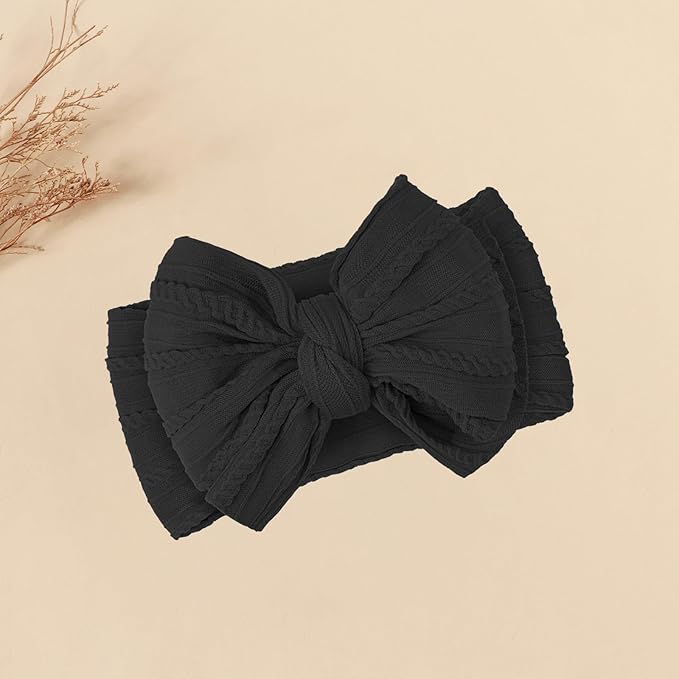 Halloween Baby Bows Headbands Nylon Hairbands Baby Girl Bows Hair Accessories for Infant Toddler Essentials (Orange Black Purple, mid)