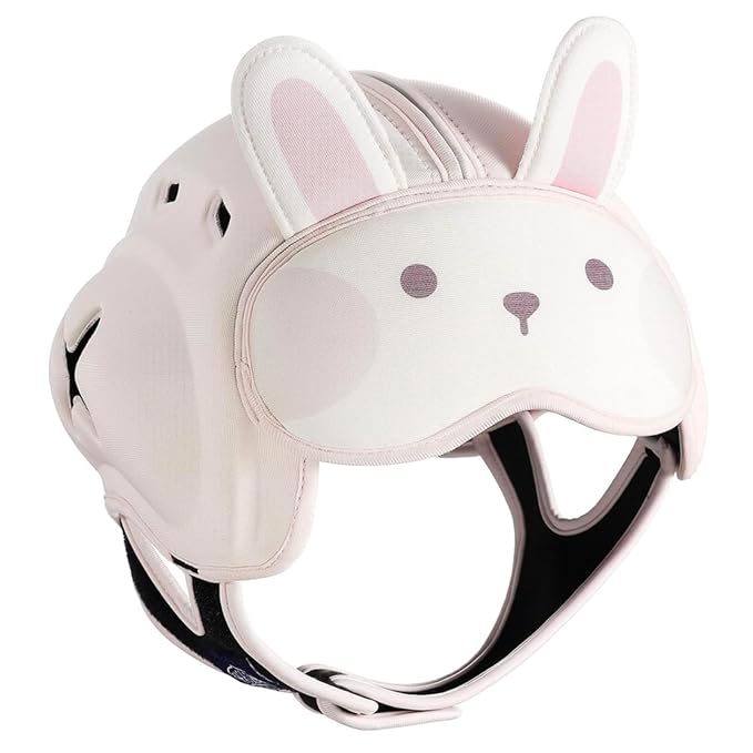 Baby Safety Helmet, Breathable Baby Head Protector for Crawling and Walking, Infant Soft Helmet, Anti-Collision, Ultra-Lightweight, Expandable and Adjustable Age 6m-24m (Rabbit)