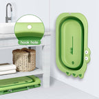 Beberoad Love Collapsible Baby Bathtub for Newborn to Toddler – Portable & Adjustable Infant Tub with Non-Slip Design, Space-Saving Bathtub for Travel & Home Use (Green)