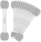 12 Pack Baby Proofing Safety Locks Child Safe for Cabinet Drawer Fridge Oven Dishwasher Doors, Toilet Seat & Lid, Adjustable Furniture Latches and Straps, 3M Adhesive No Drilling Button,Unlock Design