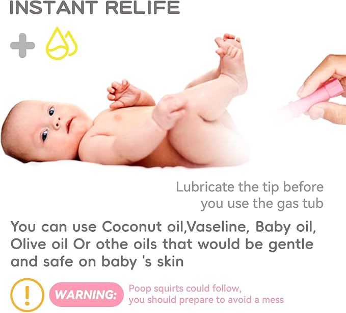 Gas and Colic Reliever for Babies, Baby Gas Colic Relief, Natural Solution for Baby Colic and Gas Relief, Safe & Effective Instant Constipation Relief for Babies, 20 Count (Pink)