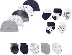 15 Pack Unisex New Born Boy Girls Hats Mittens Socks Sets Cotton Soft Infant Accessory 0-6 Months Baby Essentials
