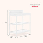 Dream On Me Avery Changing Table in White – JPMA Certified, Multiple Spacious Storage Shelves, Compact Slim Space-Saving Design, Water-Based Non-Toxic Finish
