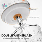 Baby Food Maker Mini Cute and Small Food Processor Puree Blender Grinder Chopper 1.2 Cup Glass Bowl with 6 Blade Electric (Spaceman-White)