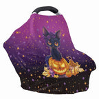 Binienty Black Cat Car Seat Covers for Babies Galaxy Pumpkin Cats Moon Nursing Covers Stretchy Breastfeeding Scarf Multi Use Carseat Covers for Stroller