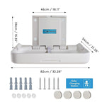 Baby Changing Station,Wall Mounted Diaper Changing Tables Fold Up Changer Station Commercial Malls/Hotels/Airports