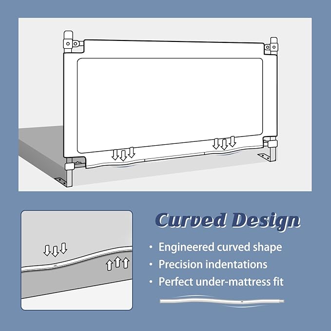 3-Piece Bed Rail for Toddlers with Headboard Rod, Adjustable Baby Bed Rail Guard, Twin/Full/Queen/King Size Bed (1, 78.7 Inch)