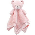 Baby Bear Security Blanket Soft Minky Baby Lovey Animal Plush Blanket Unisex Lovie Gift for Toddler, Boys and Girls, 13.5 Inch Pink