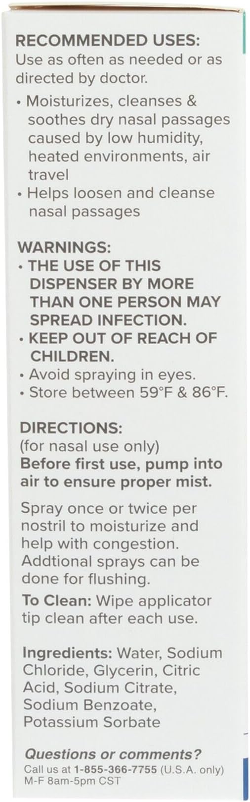 Dr. Talbot's Baby Saline Spray for Nasal Congestion, Dry Nose, and Mucus Flushing Relief - 1 fl oz - Gentle Pump Mist for All Ages