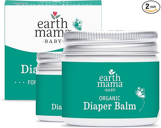 Earth Mama Organic Diaper Balm 2-Ounce | Diaper Cream for Baby | EWG Verified, Petroleum & Artificial Fragrance-Free with Calendula for Sensitive Skin (2-Pack)