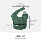 Tiny Twinkle Mess Proof Baby Bibs for Eating - Waterproof, Wipeable Bibs - Toddler Bibs - Travel Friendly - PFAS, PVC, BPA, Phthalate Free - Baby Food Bibs(3 Pack,Olive. Slate)