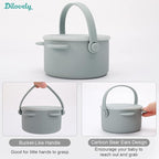 Snack Cups for Toddlers, Baby Snack Containers,Silicone Toddler Snack Cups No Spill, Food Catcher with Lid & Bucket-like Handle, BPA Free & Dishwasher Safe, 9 Ounce Milieu