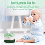 MUKIN Baby Washcloths - Soft Face Cloths for Newborn, Absorbent Bath Face Towels, Baby Wipes, Burp Cloths or Face Towels, Baby Registry as Shower. Pack of 6-12x12 inches (Green)