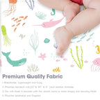 Bimocosy Crib Sheets for Boys Girls, Fitted Crib Sheet 4 Pack for Standard Crib and Toddler Mattresses, Super Soft Breathable Microfiber Baby Sheet 28x52x8in, Ocean World/Milky Green/Seashell/Blue