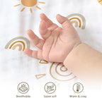 Sun Baby Blankets for Boys Girls, Soft Nursery Minky Blankets with Muslin and Dotted Fleece Back 30x40 inches, Receiving Bed Quilt for Newborn, Infants, Toddlers