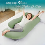 Sasttie Pregnancy Pillows for Sleeping, Jumbo U Shaped Cooling Full Body Pillow with Removable Cover, Pregnant Women Must Haves, Maternity Essential, Green
