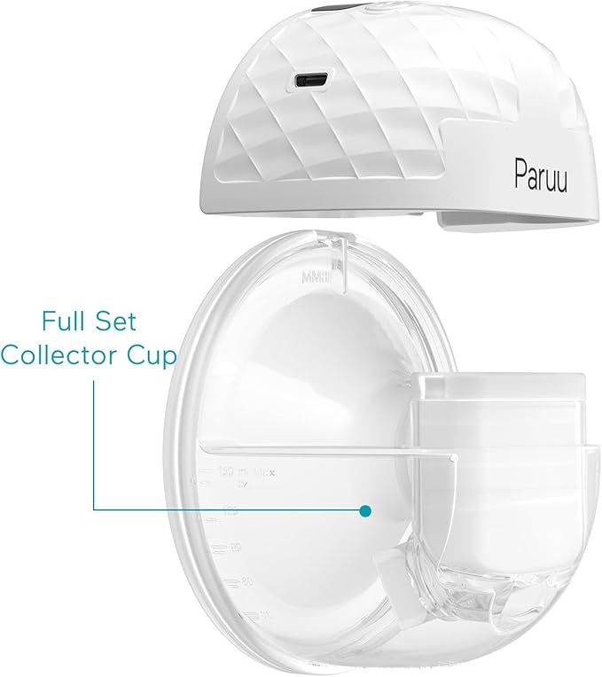 Paruu P10 Full Set Collector Cup, Original Breast Pump Parts, Wearable Breast Pump Replacement Accessories, 1 Set