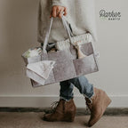 Parker Baby Co. Diaper Caddy - Nursery Storage Bin and Car Organizer for Diapers and Baby Wipes - Gray, Large