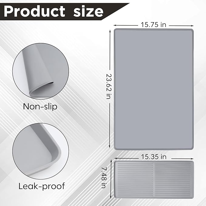 Bottle Maker Formula Machine Mat,With Draining Mat,Compatible with Baby Brezza Formula Dispenser Machine，Silicone Pad,Prevent Spills,Suitable for Formula Dispenser Machine