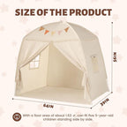 Sumbababy Large Teepee Tent for Kids: with Star Lights & Flags - Tent for Kids Indoor Toddler Teepee for Boys & Girls - Toddler Playhouse Inside Canopy Bed for Playroom Gift Toys (Cream)