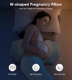 Pregnancy Pillows for Sleeping, Memory Foam Maternity Pillow Support for Back Belly HIPS, Adjustable Travel Wedge Pillow for Pregnant Women, Side Spleeping Pregnant Pillows with Cooling Pillowcase
