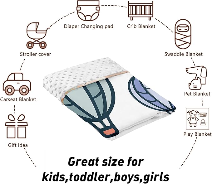 Personalized Baby Crib Bedding Set, Custom Name Hot Air Balloon Theme Nursery Bedding Set 3 Pcs, Baby Blanket Fitted Crib Sheet Changing Pad Cover, Personalized Nursery Decor Gift for Newborns Boys