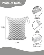 ALVABABY 2pcs Cloth Diaper Wet Dry Bags Waterproof Reusable with Two Zippered Pockets Travel Beach Pool Daycare Soiled Baby Items Yoga Gym Bag for Swimsuits or Wet Clothes L2933