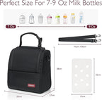 Momcozy Breastmilk Cooler Bag with Strap, Insulated Baby Bottle Bag, Fits 6 Baby Bottles up to 9Oz＆10H Long-term Cooling, XPE Insulation Layer, Food Grade PP Compartment for Nursing Mom Daycare