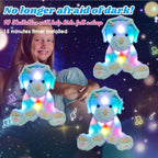 Cuteoy Light-up Singing Plush Blue Triceratops LED Musical Stuffed Animal Dinosaur Adjustable Volume Lullaby Plushies Birthday Christmas Toy Gifts for Kids Toddler Girls, 13"
