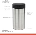 Spectrum Disinfecting Wipes Container Satin Nickel Refillable Stainless Steel Wipe Holder for Bathroom Kitchen School Classroom, Reuseable Push Button Wet Wipe Dispenser for Cleaning Countertop